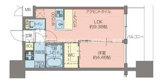 プレジオ難波EURO【8階】の間取り