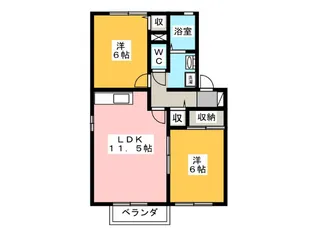 ベルフィオーレB棟【2階】の間取り