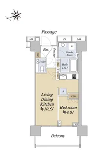 ウェリス六本木【10階】の間取り