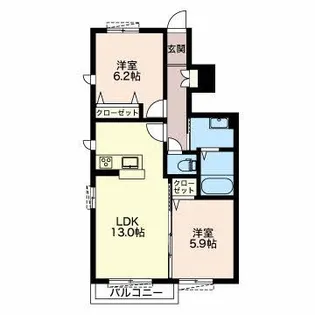 アルク アンジュ【1階】の間取り
