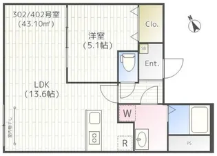 ザ・パークハウス東京【4階】の間取り