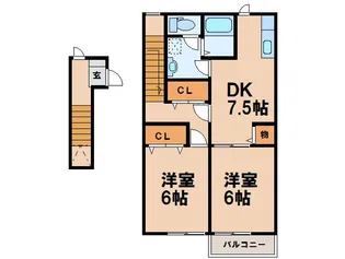 サンシティ B【2階】の間取り