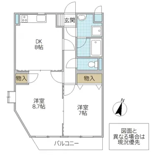 ヴェルドゥワイエ千波湖 メープル館【3階】の間取り