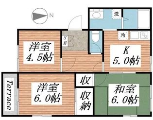 リバティーハイツA【1階】の間取り