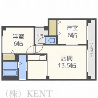 サンライズ八軒II【3階】の間取り