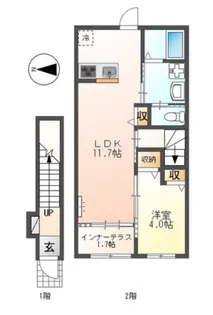 レヴメゾン神山参番館【2階】の間取り