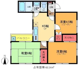 ウィーン・ハイツB棟【2階】の間取り