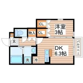 Escondite川内B棟【1階】の間取り