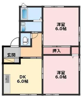 ディアス河原木B【2階】の間取り