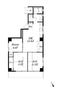 中田第3ビル【6階】の間取り