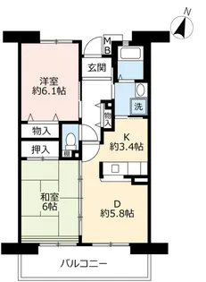 URパークタウン西武庫【7階】の間取り
