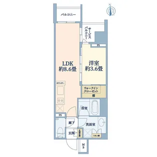 ディヴレ神楽坂【3階】の間取り