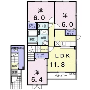 デスパシオB【2階】の間取り