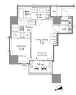 レジディアタワー目黒不動前【7階】の間取り