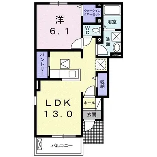 サンシーブルA【1階】の間取り