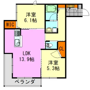 シャルム末広【2階】の間取り