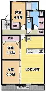 ラポール観山【3階】の間取り