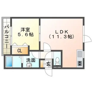 J・Gate若草【1階】の間取り