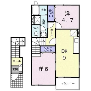 カーサ・フィオーレII【2階】の間取り