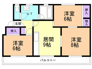 シャガール桜川【3階】の間取り