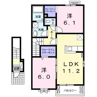 シャン・ド・フルールII【2階】の間取り