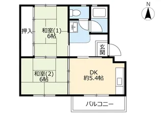UR富田【5階】の間取り