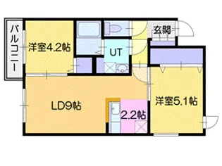プラージュ銭函【3階】の間取り