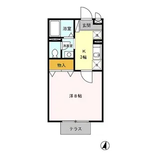 セジュール峯の浦【1階】の間取り