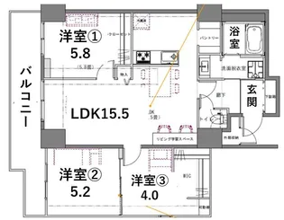 シティコート目黒【3階】の間取り