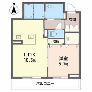 Bloom Stage 天山【2階】の間取り
