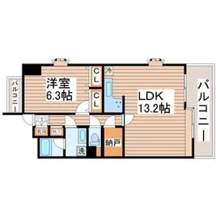 フレール仙台長町南【4階】の間取り