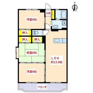 ヴェルドミールT2【4階】の間取り