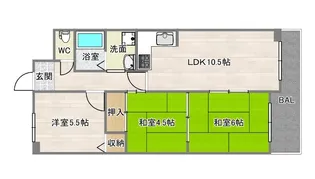 ラール帝塚山【6階】の間取り