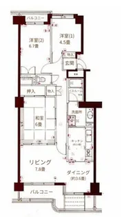 門前仲町ハイム【7階】の間取り