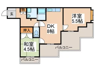 グローハイツ藤井寺【4階】の間取り