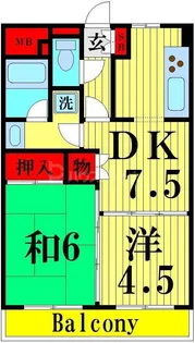 プラザホワイトB【2階】の間取り