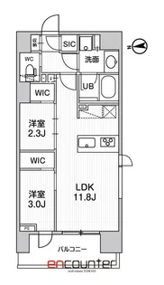 シーズンフラッツ蔵前【6階】の間取り