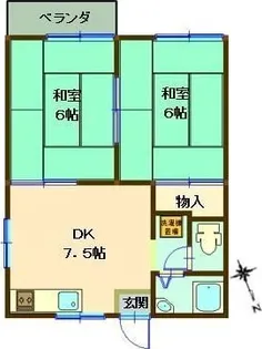 コーポラスアヤ【1階】の間取り