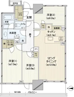 幕張ベイパーク スカイグランドタワー【22階】の間取り