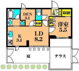 フレンシア玉川田園調布【1階】の間取り