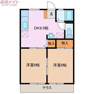 サンシティアイリス【1階】の間取り