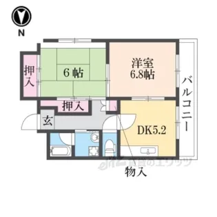 ニューエストタカダ【2階】の間取り