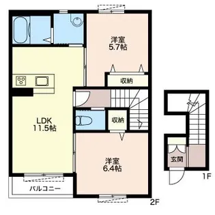 グリュック【2階】の間取り