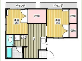 落合テラスハウス【2階】の間取り