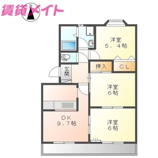 Wood Hills B棟【2階】の間取り
