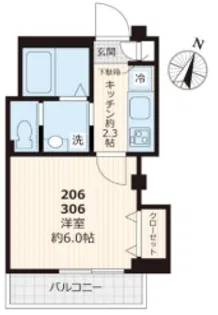 サカエ レジデンス【2階】の間取り