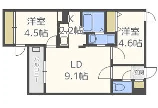 ボア ソルテN22【4階】の間取り