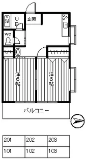 シンコーハイツ【2階】の間取り