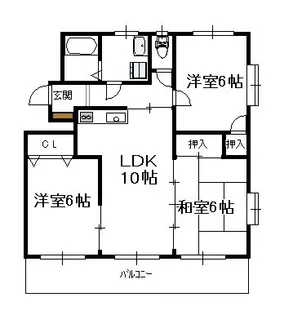 サンライフ永楽(3LDK)【3階】の間取り