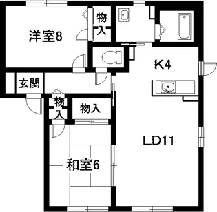 愛知県みよし市三好町井ノ花【アパート】の間取り